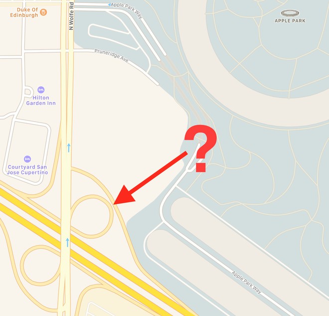  Đây là hình ảnh trên ứng dụng Maps mô tả nơi đặt trụ sở mới của Apple: Apple Park 