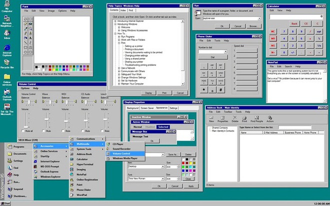  Giao diện sử dụng Windows 95. 
