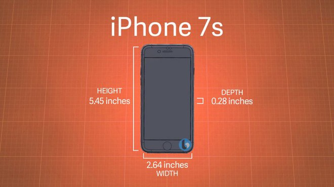  Kích thước của iPhone 7s. 