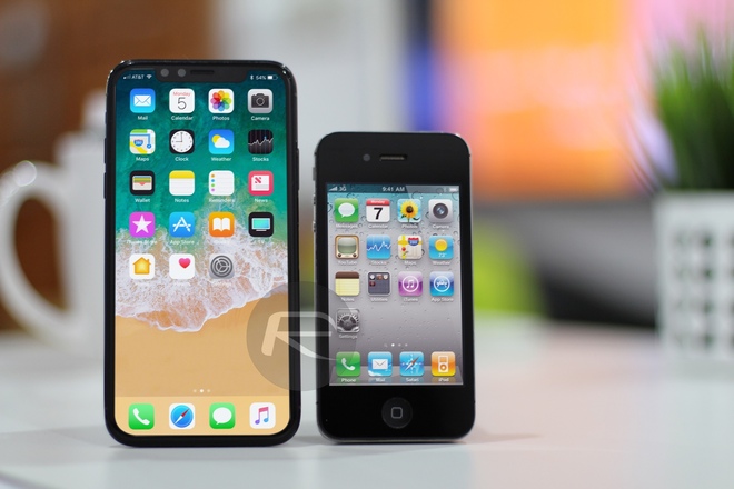  iPhone X Black với iPhone 4/4s 