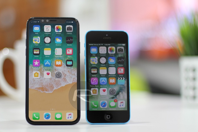  iPhone X Black với iPhone 5c 