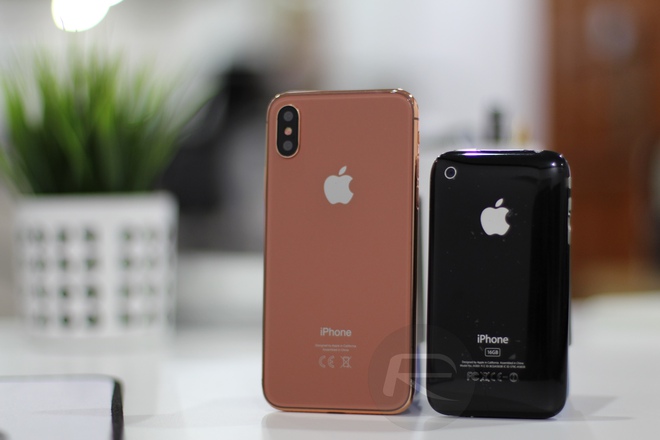  iPhone X Blush Gold với iPhone 3G/3Gs 