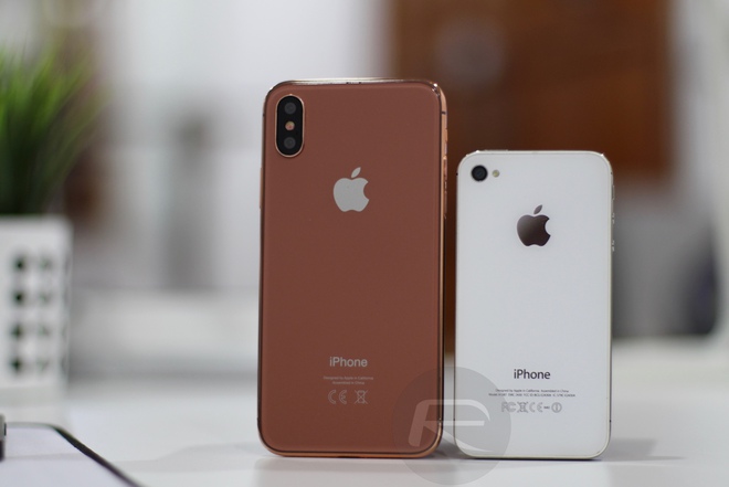  iPhone X Blush Gold với iPhone 4/4s 