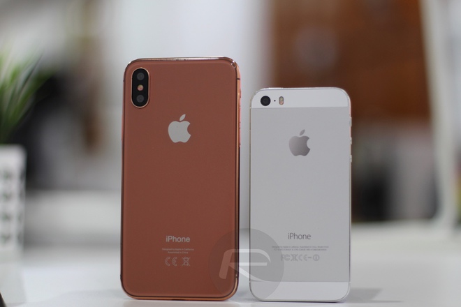  iPhone X Blush Gold với iPhone 5/5s/SE 