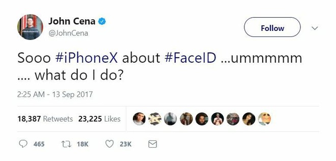  John Cena nổi tiếng với câu nói You cant see me, vậy thì làm sao sử dụng Face ID? 