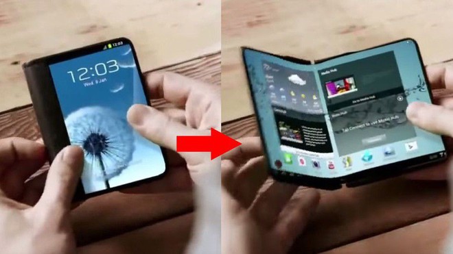  Concept smartphone có thể gập lại được Samsung tung ra cách đây vài năm 