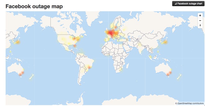  Bản đồ thể hiện những nơi trên thế giới người dùng không thể truy cập vào facebook 