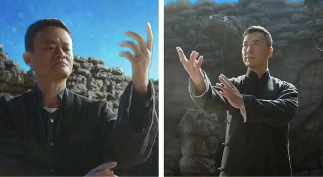 
Một cảnh phim trong Công Thủ Đạo, khi Jack Ma đang sử dụng Thái Cực Quyền để đối đầu với Vịnh Xuân Quyền của Chân Tử Đan
