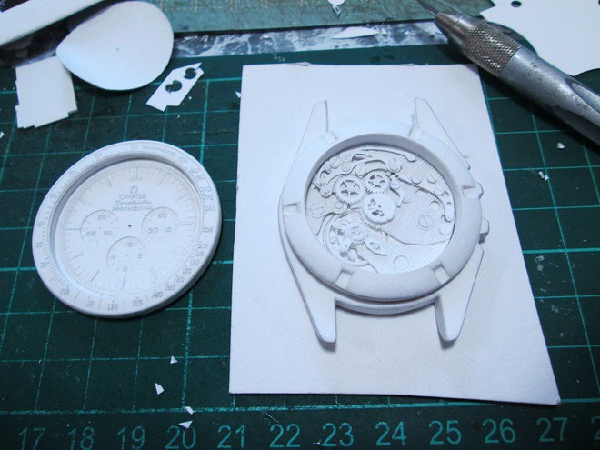 Nghệ nhân Nhật làm đồng hồ bằng giấy bồi siêu chi tiết: Kim giờ, thân máy cho đến dây đeo đều y như thật - Ảnh 4.