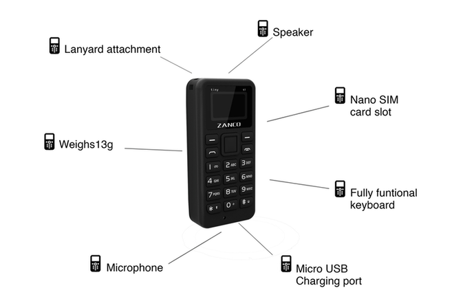 Zanco Tiny T1: Điện thoại nhỏ nhất thế giới, trang bị màn hình OLED, nặng chỉ 13g, giá bán dự kiến 1,2 triệu đồng - Ảnh 4.