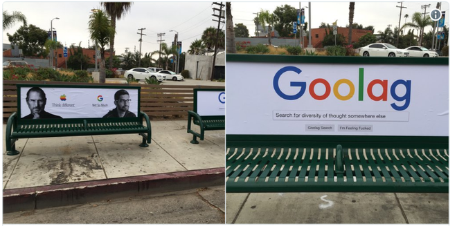 Một hình ảnh quảng cáo khác xuất hiện quanh văn phòng của Google tại Los Angeles.