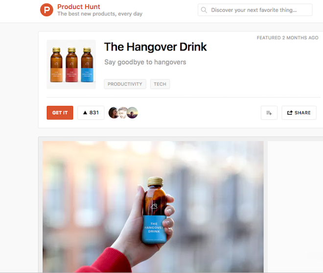  Sản phẩm Morning Recovery trở nên nổi tiếng trên Product Hunt. 