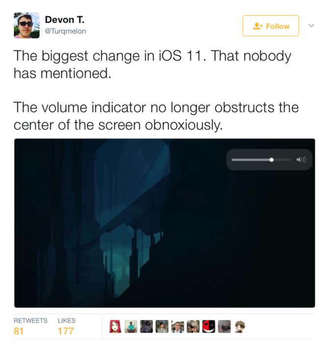  Nhiều nguồn tin cho biết Apple đã thiết kế lại bảng âm lượng trên iOS 11 