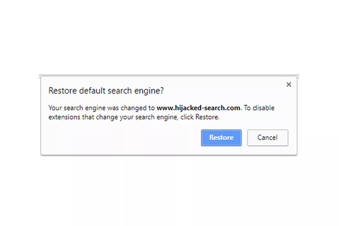  Chrome có thể phát hiện những thay đổi bất thường trong thiết lập của công cụ tìm kiếm. 