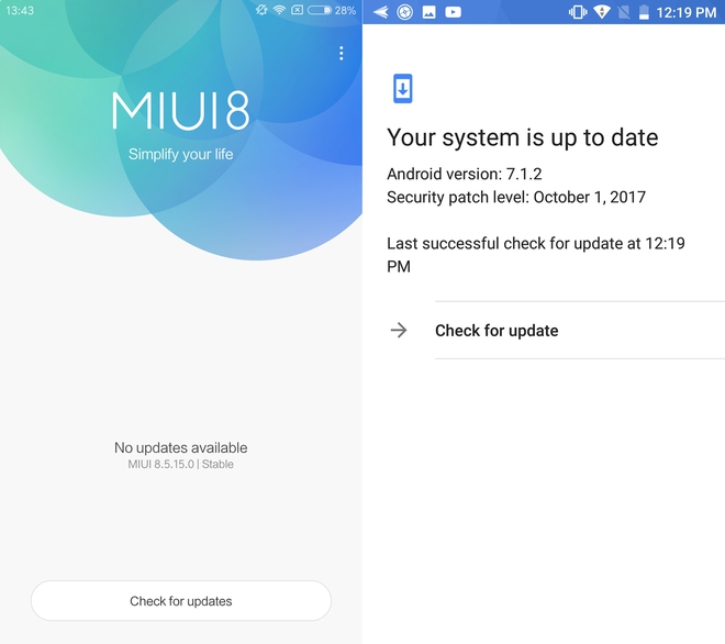  Cập nhật MIUI và cập nhật Android là hai khái niệm khác nhau 