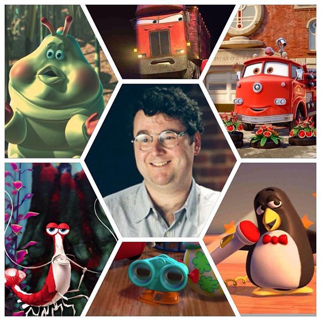  Joe Ranft và những nhân vật anh từng lồng tiếng cho Pixar. 
