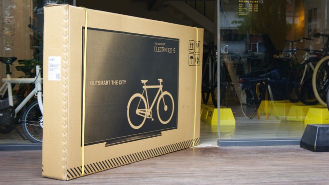 Chiếc hộp in hình TV màn hình phẳng đi kèm xe đạp của VanMoof
