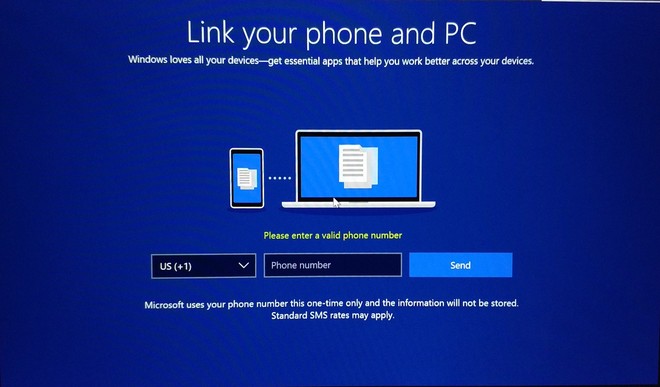 Phiên bản Windows 10 Build 17063 yêu cầu người dùng xuất trình số điện thoại mới cho hoàn thành quá trình cập nhật - Ảnh 1.