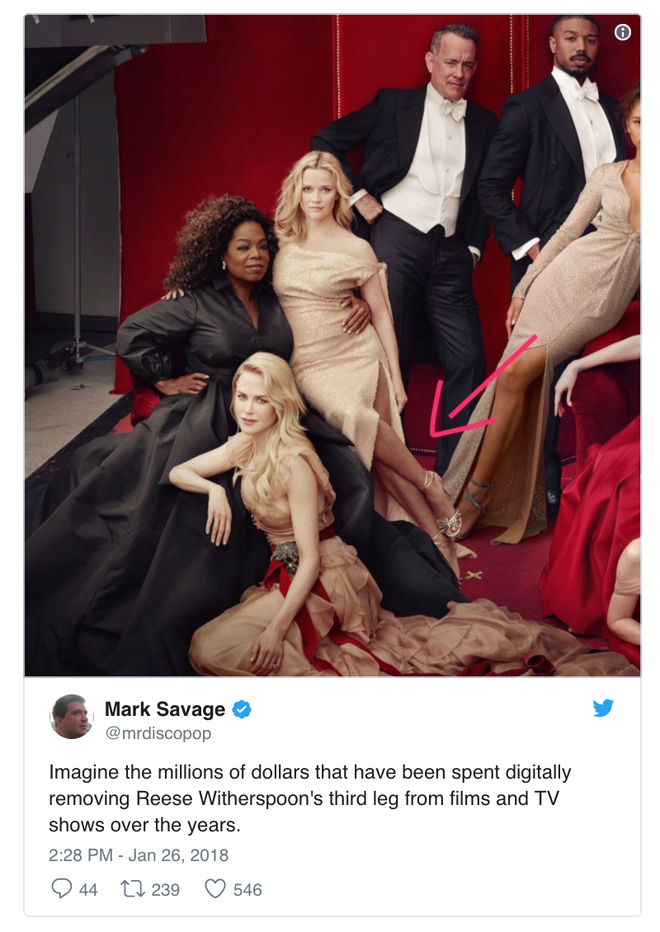 Oprah Winfrey và diễn viên Reese Witherspoon bỗng dưng bị tặng thêm tay chân trong số mới nhất của tạp chí Vanity Fair - Ảnh 2.