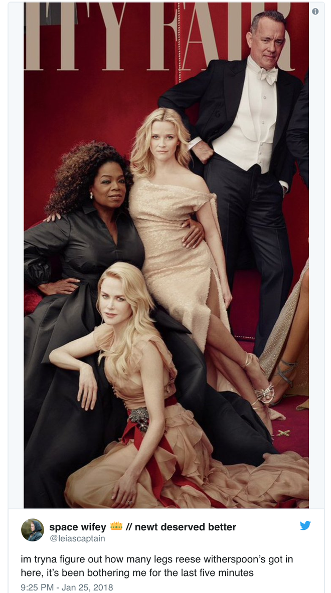 Oprah Winfrey và diễn viên Reese Witherspoon bỗng dưng bị tặng thêm tay chân trong số mới nhất của tạp chí Vanity Fair - Ảnh 3.