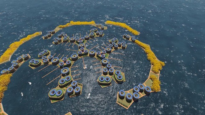 Chiêm ngưỡng loạt ảnh mô phỏng cuộc sống ở những thành phố nổi trên mặt nước trong tương lai - Ảnh 3.