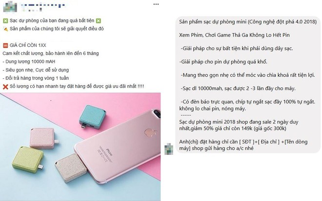 Mắc phải “cú lừa” khi mua pin dự phòng trên Facebook: Shop mô tả 10.000 mAh, nhận về cục pin 1.000 mAh - Ảnh 1.