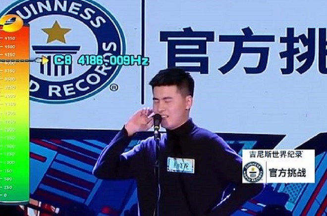 Thanh niên Trung Quốc phá kỉ lục Guinness nhờ giọng nam cao đến mức không ai nghe ra là tiếng gì - Ảnh 3.