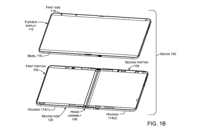 Surface Phone của Microsoft sử dụng 1 màn hình gập được thay vì 2 tấm riêng biệt - Ảnh 1.