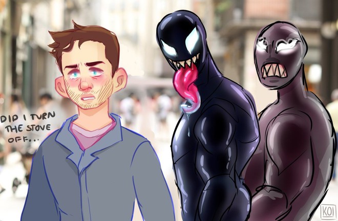 Ngắm những bức tranh siêu dễ thương được thổi hồn bởi tình yêu giữa Eddie và Venom - Ảnh 2.