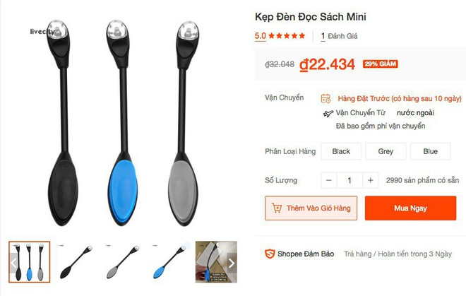 Trải nghiệm đèn kẹp mini dùng để đọc sách trong đêm: mẫu mã đẹp đấy nhưng... - Ảnh 1.