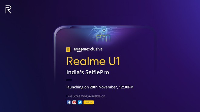 Realme U1 sẽ ra mắt vào ngày 28/11, dùng chip MediaTek Helio P70, tập trung vào chụp ảnh selfie - Ảnh 1.