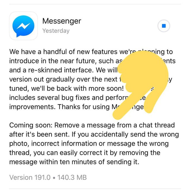 Cứ thoải mái tỏ tình với crush đi, Facebook Messenger sắp cho rút lại tin nhắn đã gửi trong vòng 10 phút - Ảnh 2.