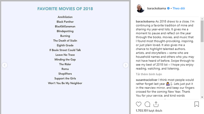15 phim được cựu tổng thống Barack Obama yêu thích nhất năm 2018 là đây - Ảnh 2.