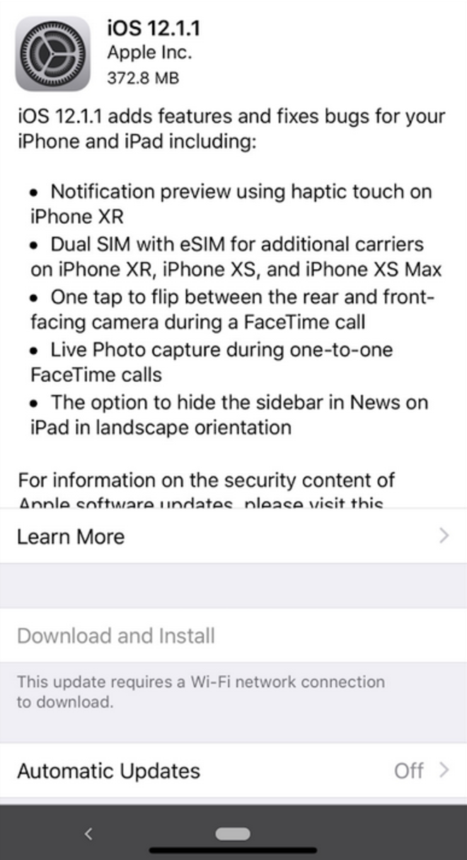 Apple chính thức ra mắt bản cập nhật iOS 12.1.1: Thêm nhiều tính năng cho FaceTime, xem trước thông báo bằng Haptic Touch trên iPhone XR và hỗ trợ SIM kép - Ảnh 2.