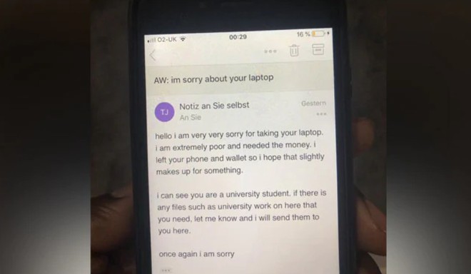 Tên trộm có tâm nhất hệ mặt trời: Lấy trộm laptop xong gửi email xin lỗi đàng hoàng và chia sẻ lý do làm liều - Ảnh 2.