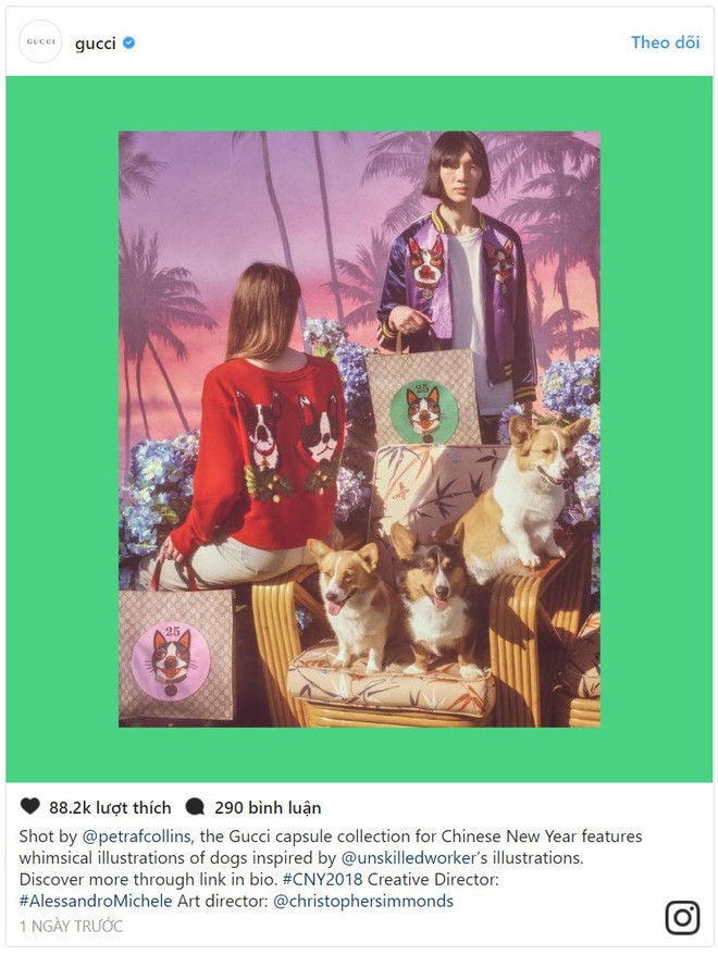  Gucci cũng giới thiệu bộ sưu tập in hình những chú cún trên Instagram 