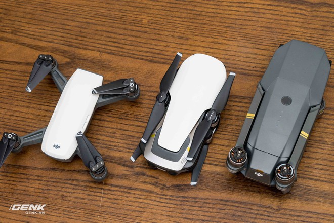 Mavic Air so dáng cùng Spark và Pro