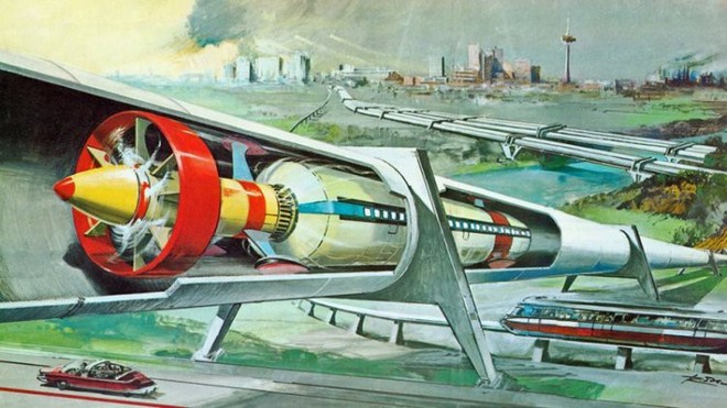  Trong suốt thế kỷ 20, các nhà khoa học và các nhà văn khoa học viễn tưởng đã liên tục nghĩ đến những hệ thống vận chuyển có thể cơ chế hoạt động tương đối giống với Hyperloop ngày nay, ví dụ như trong truyện ngắn “Double Star” của nhà văn Robert Heinlein. 