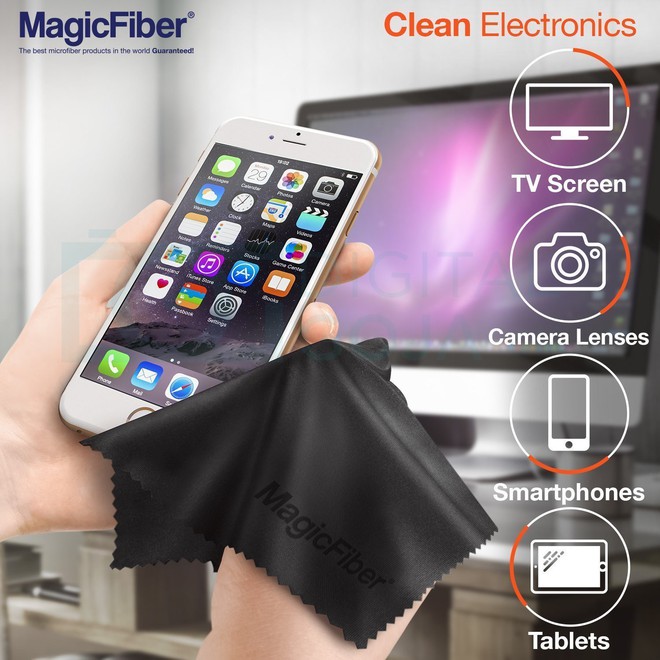 Khăn lau Magic Fiber được làm từ vải sợi micro fiber siêu nhỏ. Nó cực kì mềm mịn và rất hiệu quả trong việc làm sạch màn hình thiết bị điện tử rồi cả lens máy ảnh, mắt kính nữa. Màn hình của bạn sẽ sạch trong nháy mắt mà không cần thêm dung dịch phụ trợ. Sản phẩm này nhận được mức điểm đánh giá đặc biệt cao trên Amazon là 4,8/5 sao từ hơn 10.000 khách mua hàng. Chỉ cần chi ra 6 USD (khoảng 125.000 đồng) bạn sẽ có ngay hai chiếc khăn thần thánh này,1 chiếc tại nhà và 1 chiếc luôn đặt trong túi xách để có thể lau màn hình ở bất cứ nơi đâu. 