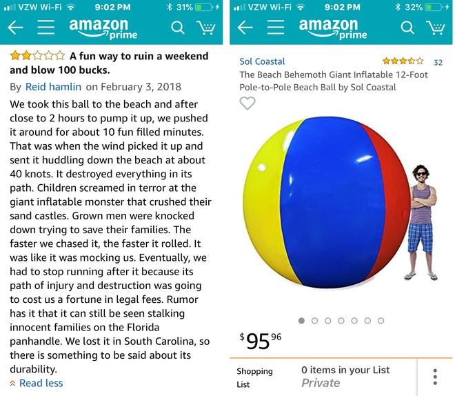 Không thể nhịn cười với review quả bóng khổng lồ đường kính 2m trên Amazon - Ảnh 2.