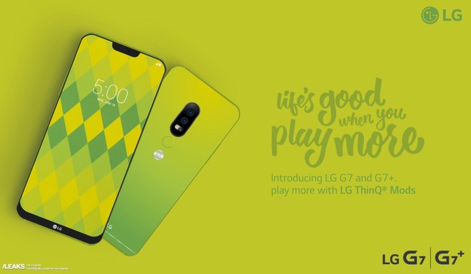 LG G7 màu nõn chuối xuất hiện trong poster quảng cáo - Ảnh 1.