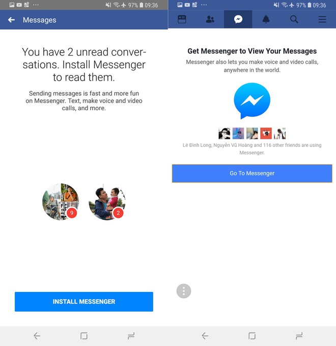  Facebook ép người dùng cài đặt ứng dụng Messenger để nhắn tin 