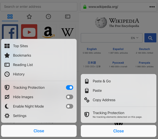 Firefox 11.0 cho iOS ra mắt, mặc định bật tính năng chống theo dõi - Ảnh 1.