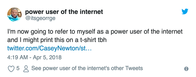  Từ nay tôi sẽ tự gọi mình là người chuyên dùng internet và tôi sẽ định in cái này lên áo phông 