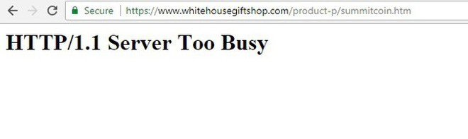  Website cửa hàng Nhà Trắng không thể truy cập vì quá bận. 