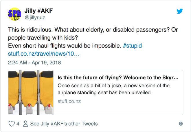  Thật là lố bịch. Thế còn hành khách là người già, hay người tàn tật thì sao? Thế còn những người đi du lịch với trẻ em? Kể cả có bay chuyến ngắn cũng là không thể. 