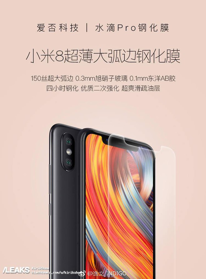 Hãng sản xuất kính cường lực tung quảng cáo làm lộ Xiaomi Mi 8 màu đen và màu trắng - Ảnh 1.