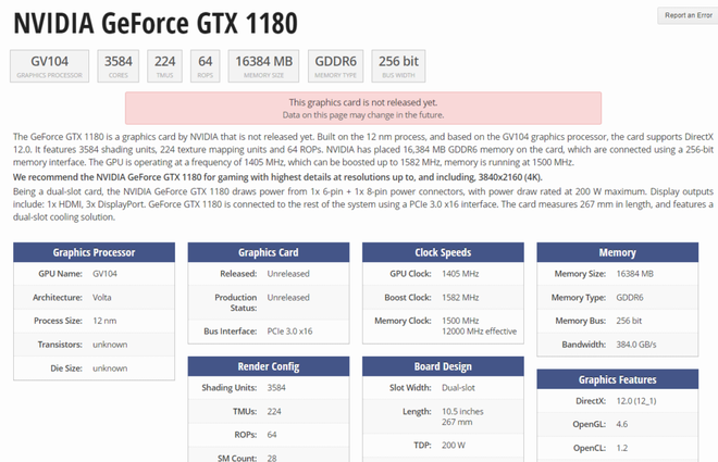 Hé lộ thông số kỹ thuật của VGA GTX 1180, dự kiến sẽ xuất hiện tại sự kiện Computex sắp tới - Ảnh 1.