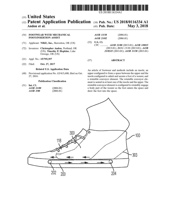 Nike nộp bằng sáng chế về hệ thống băng chuyền trong đế giày, giúp xỏ/tháo giày dễ dàng hơn - Ảnh 2.