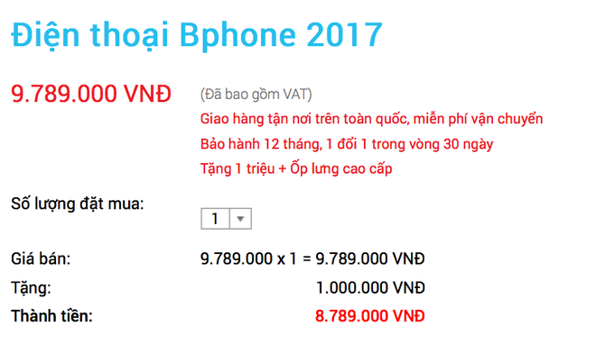 Bphone 2017 lần đầu được BKAV giảm giá - Ảnh 2.